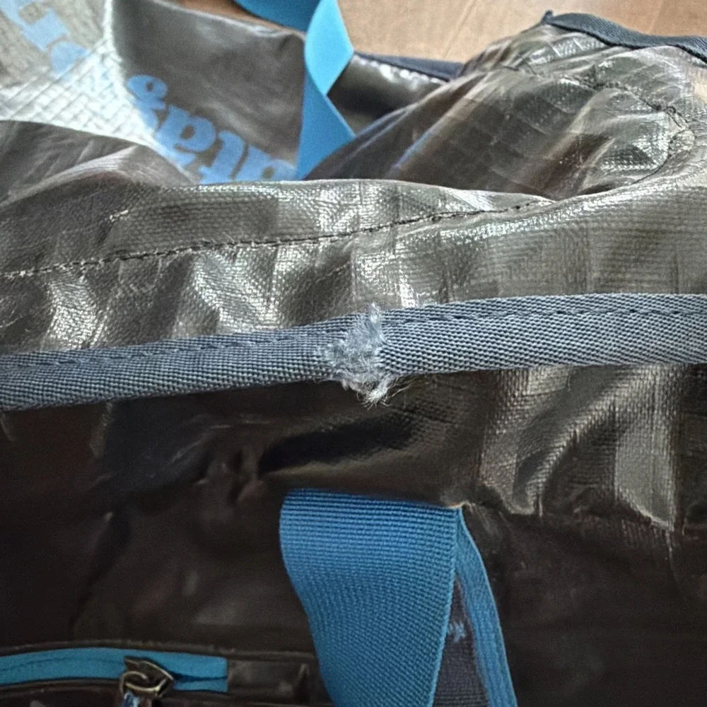Patagonia 90L Black Hole Duffel Bag Blue Large Travel Used Damage